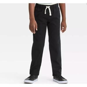Cat & Jack Boys Straight Leg Woven Pull on Chino Black Pants Size 14 School